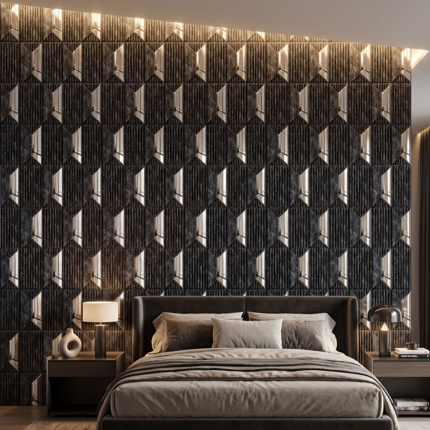 Thunder Black Silver Artisan Design Acrylic 3D Wall Panel-2