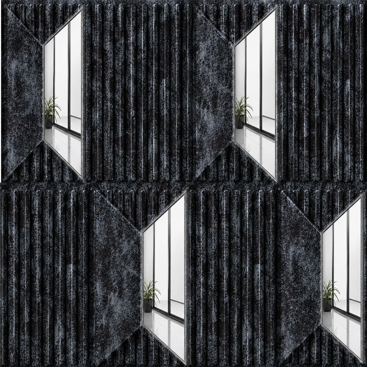 Thunder Black Silver Artisan Design Acrylic 3D Wall Panel