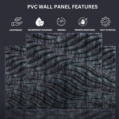 Thunder Black 3D Wall Panels Swirl Design-2