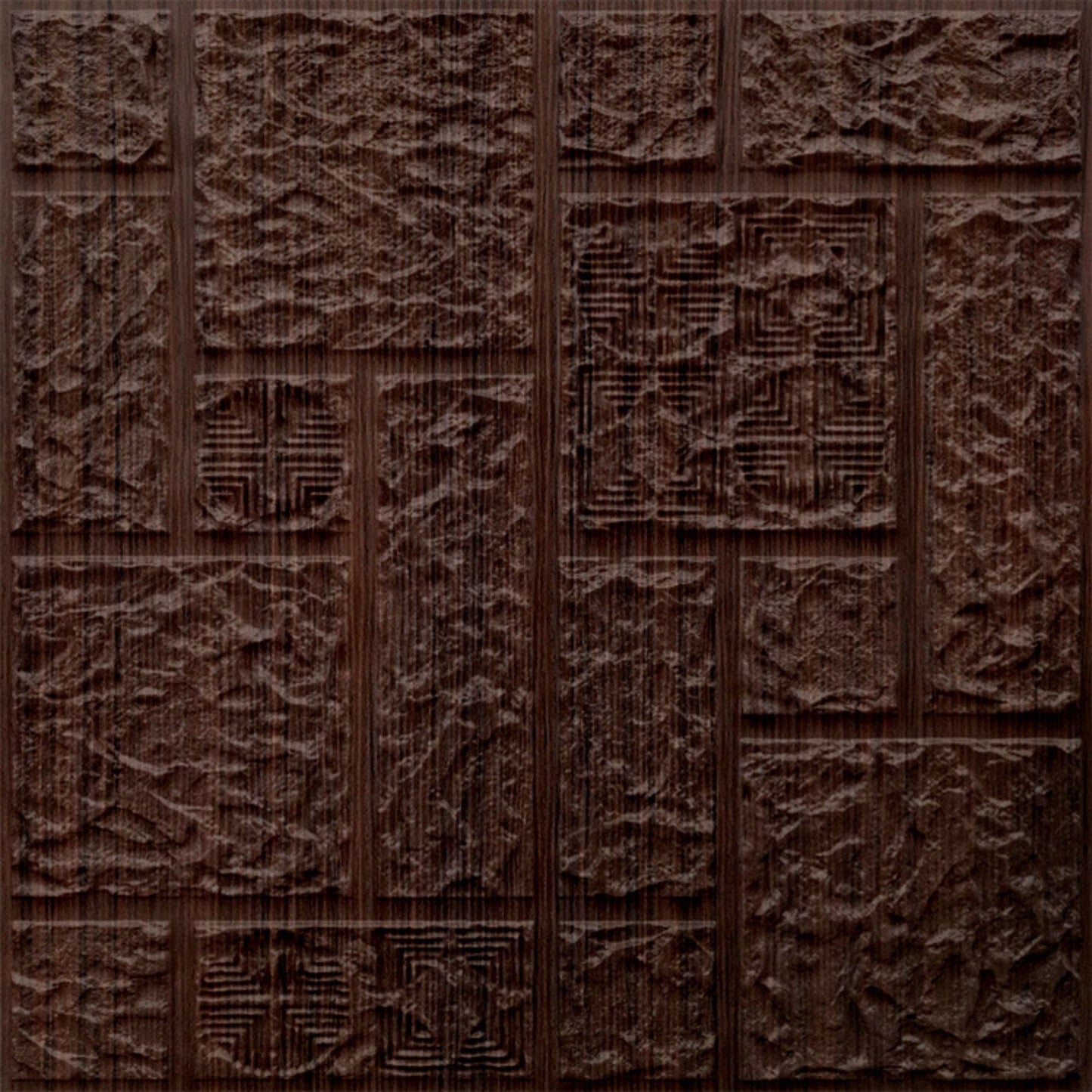 Walnut Wood Self Adhesive Wall Panels Abstract Design