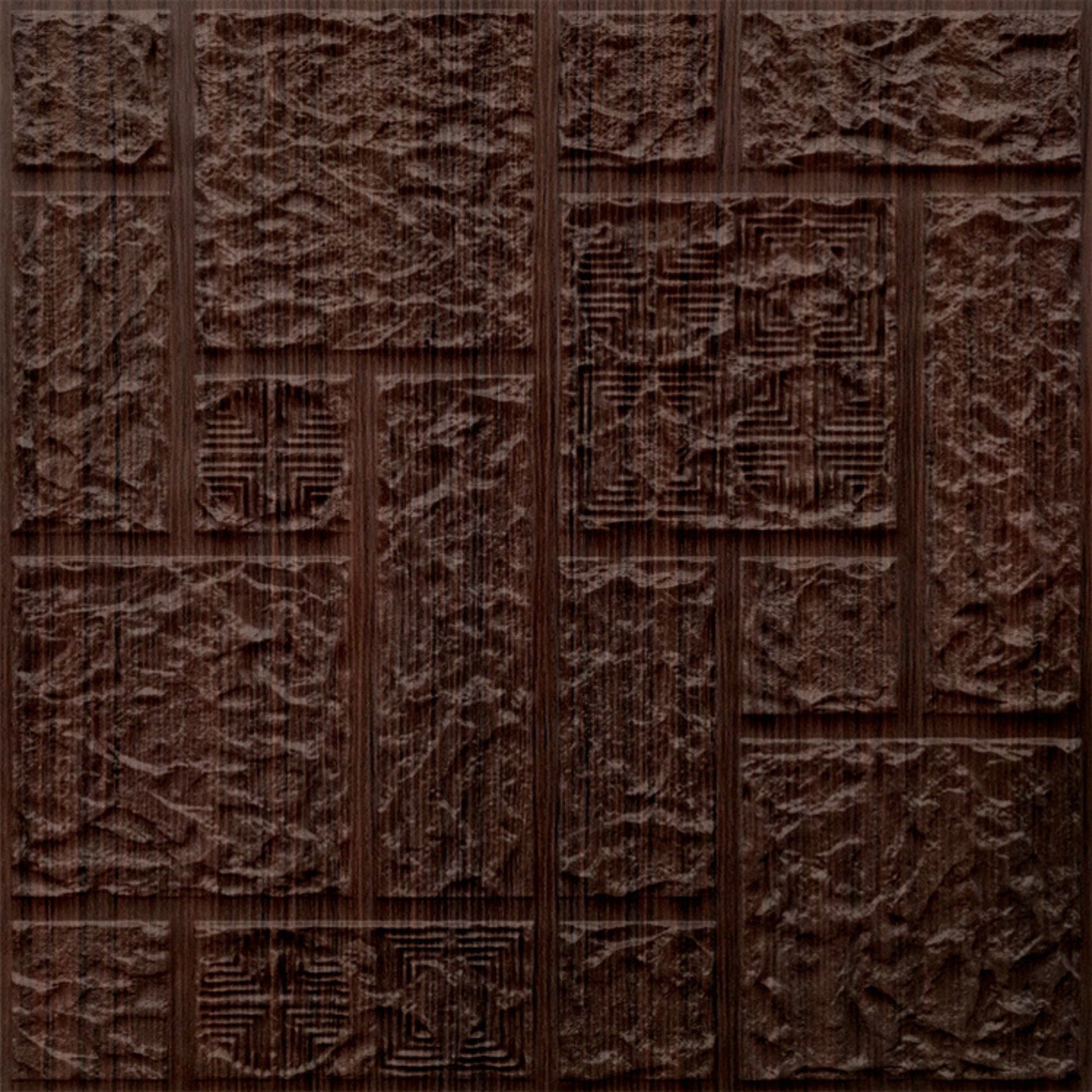 Walnut Wood Self Adhesive Wall Panels Abstract Design