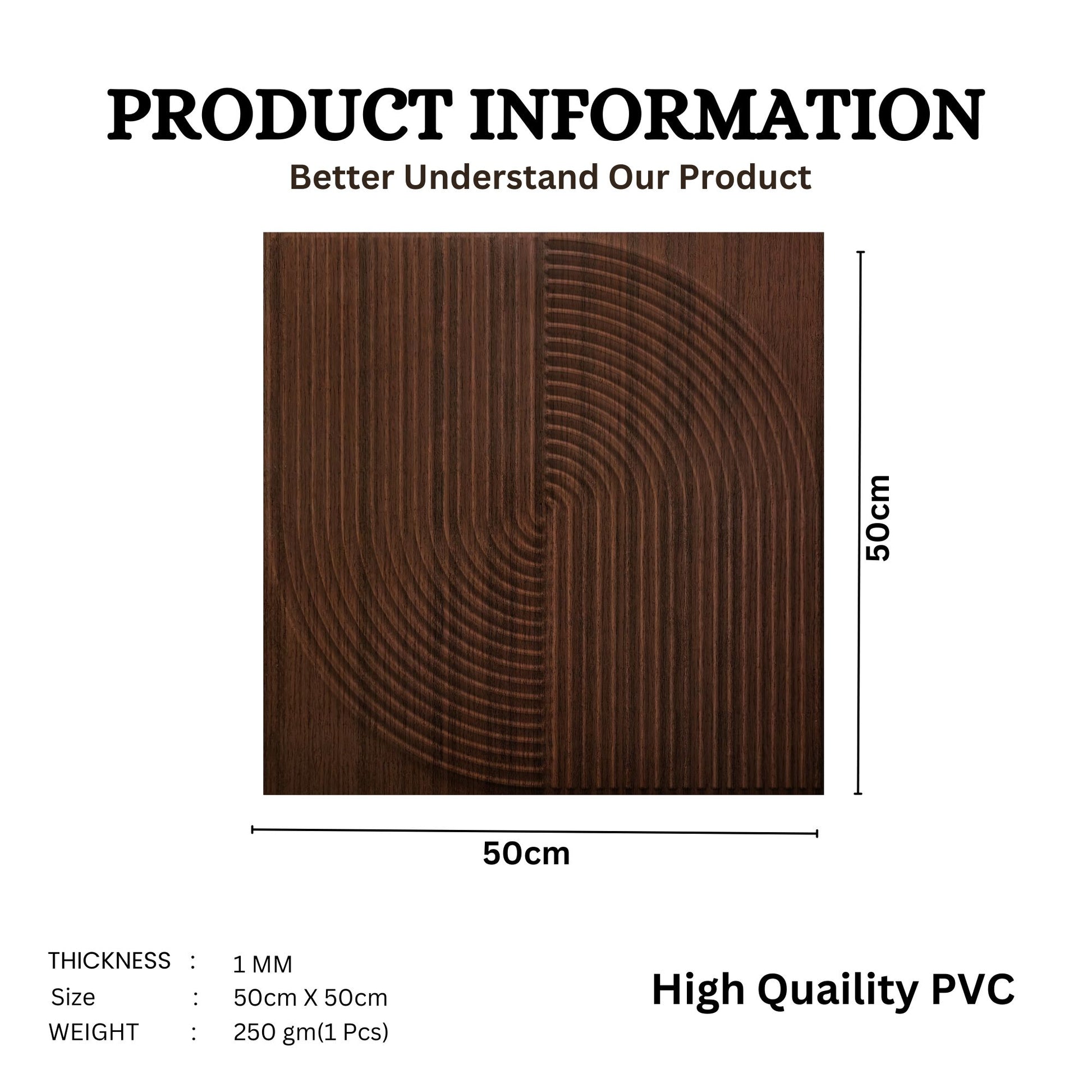 Walnut Wood Self Adhesive Panels Circle Design