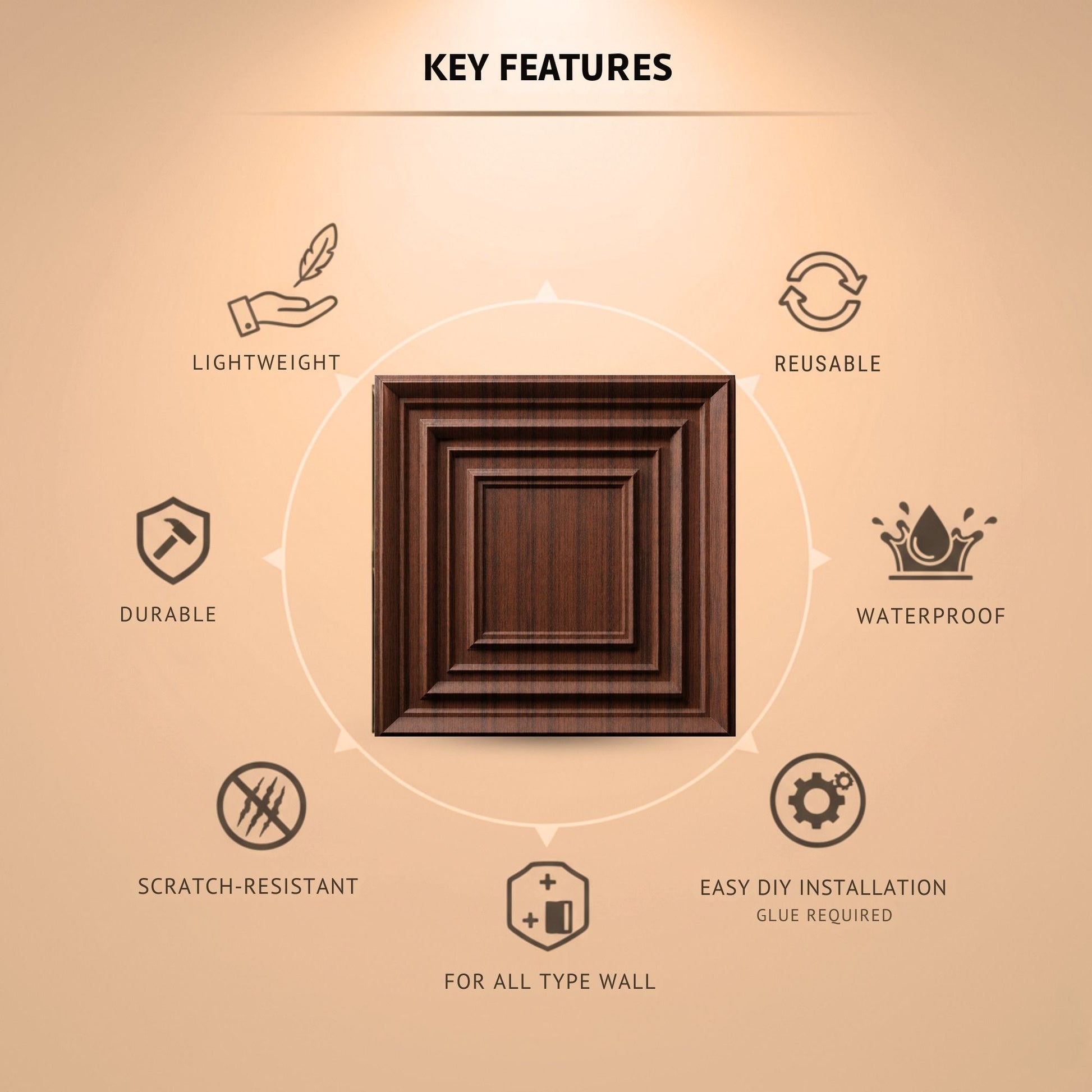 Walnut Wood 3D Wall Panels Accent Design2