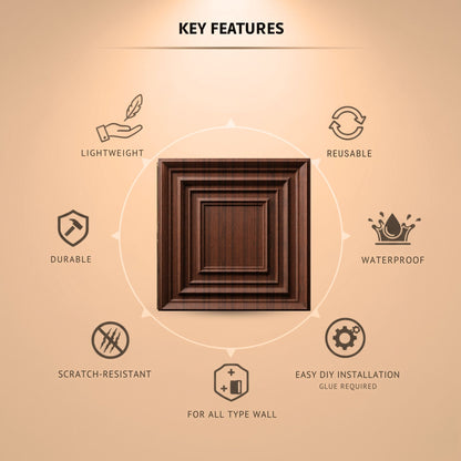 Walnut Wood 3D Wall Panels Accent Design2