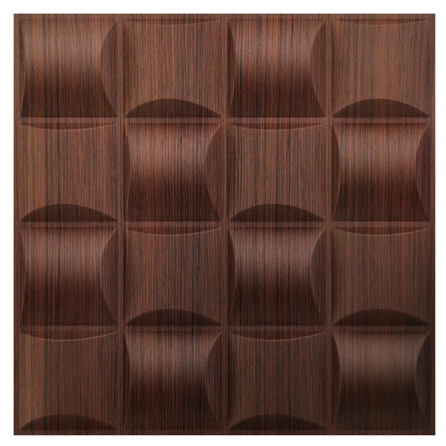 Walnutwood Block Design 3D Wall Panel View