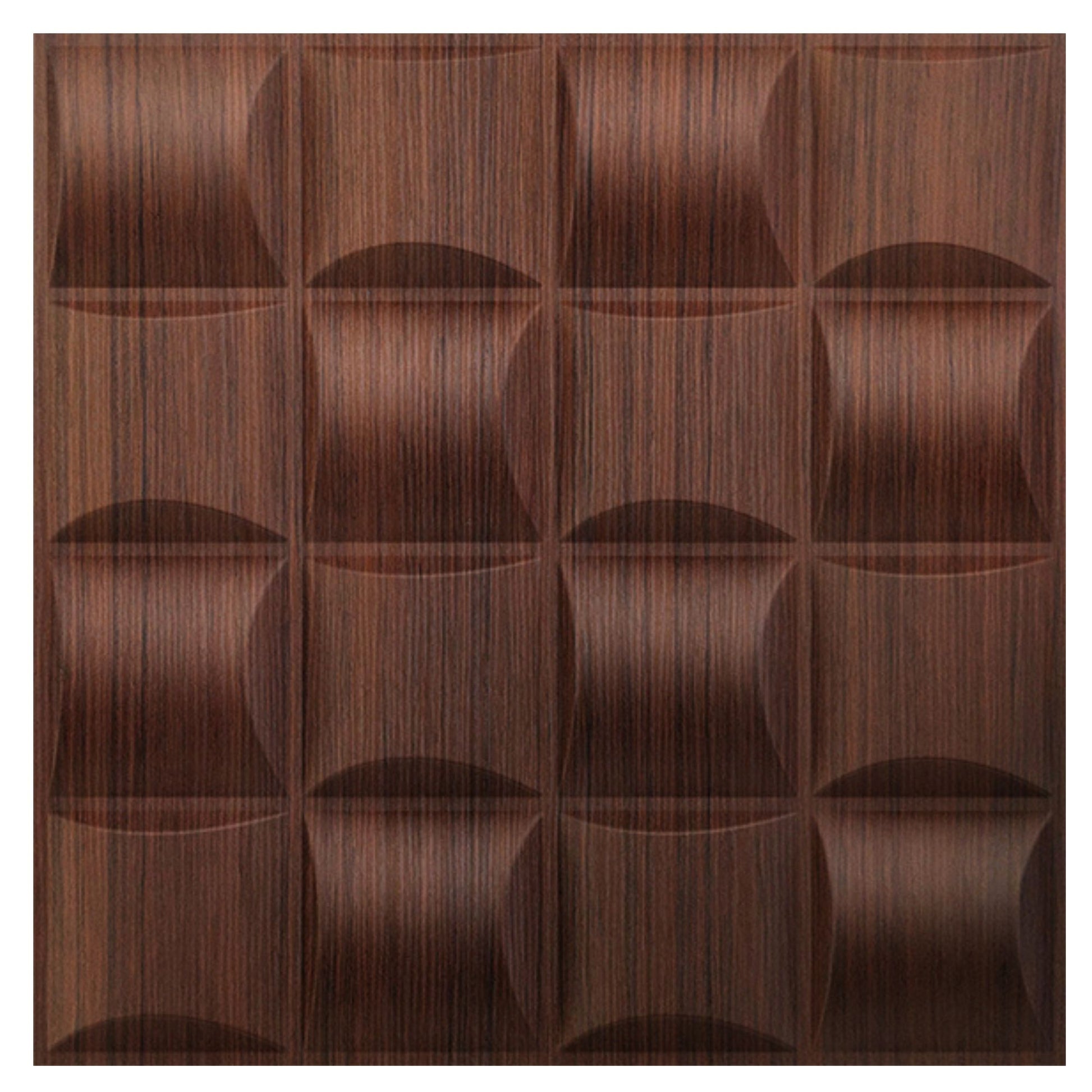 Walnutwood Block Design 3D Wall Panel View