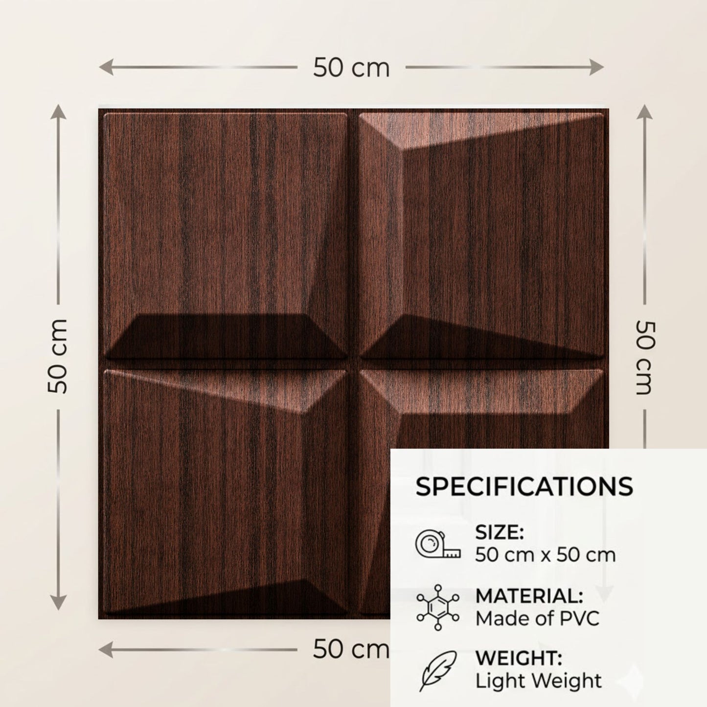 Walnut Wood 3D Wall Panels Cube Design-4