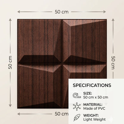 Walnut Wood 3D Wall Panels Cube Design-4