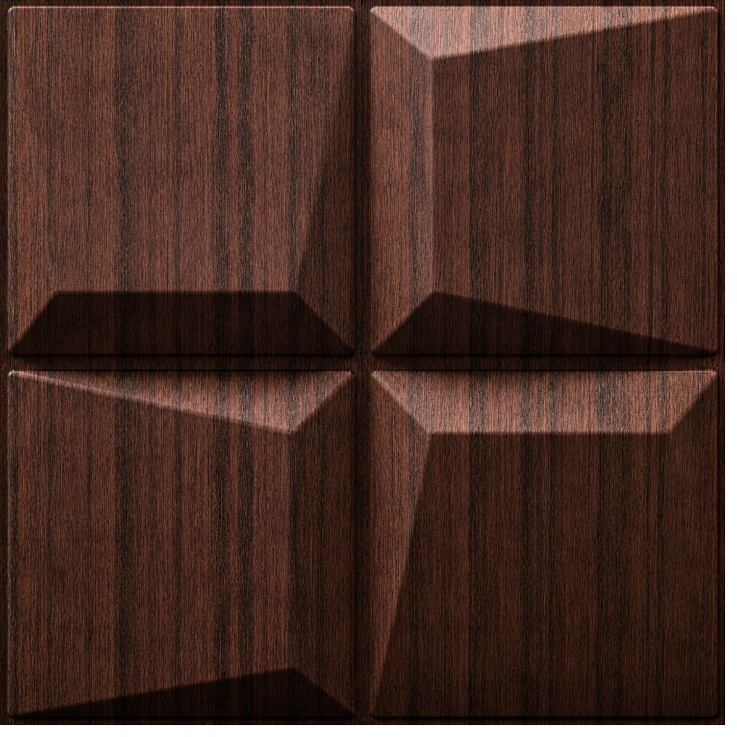 Walnut Wood 3D Wall Panels Cube Design