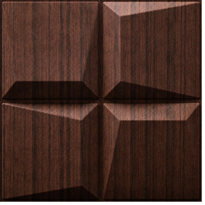 Walnut Wood 3D Wall Panels Cube Design