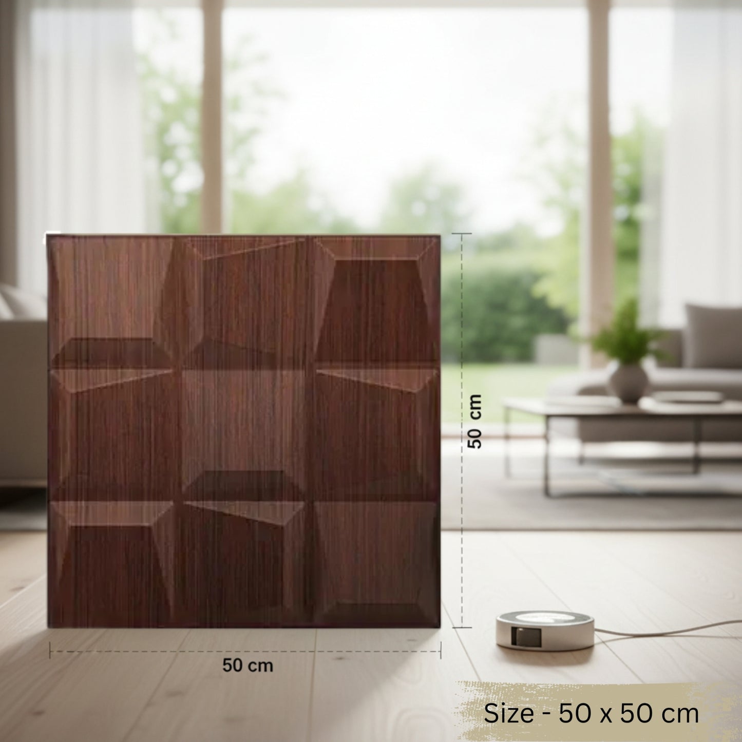 Walnut Wood 3D Wall Panels Cubical Design