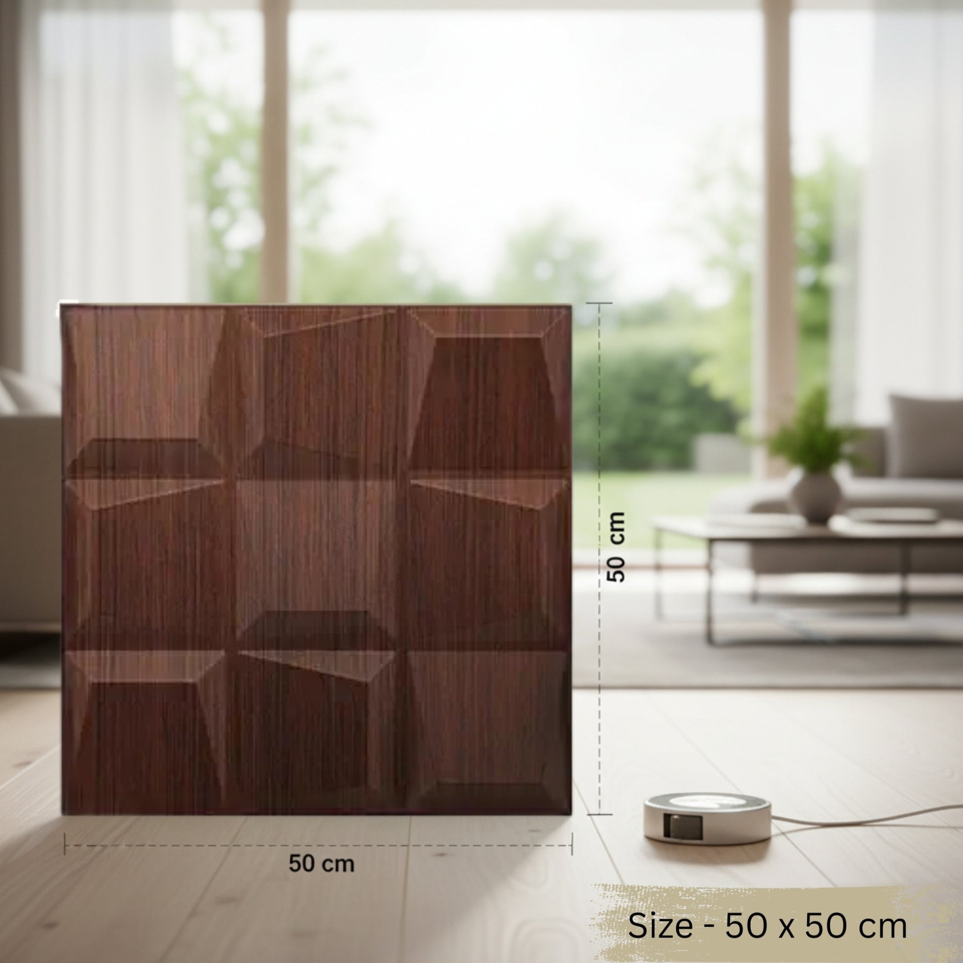 Walnut Wood 3D Wall Panels Cubical Design