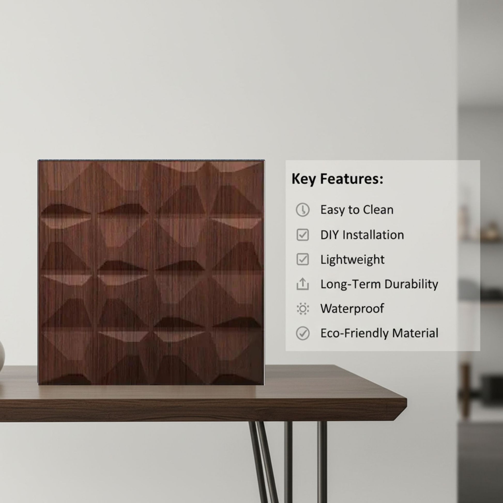 Walnut Wood 3D Wall Panels Pixel Design