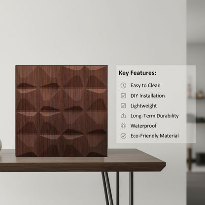 Walnut Wood 3D Wall Panels Pixel Design