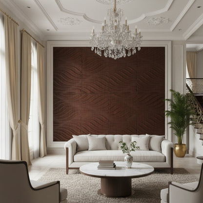 Walnut Wood 3D Wall Panels Swirl Design