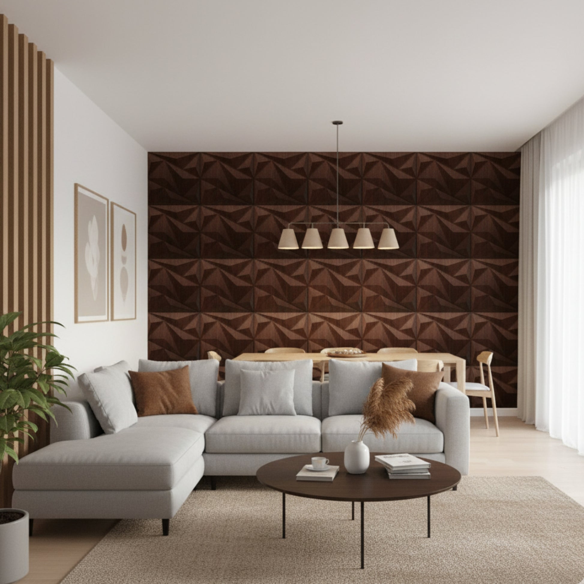 Walnut Wood 3D Wall Panels Alps Design
