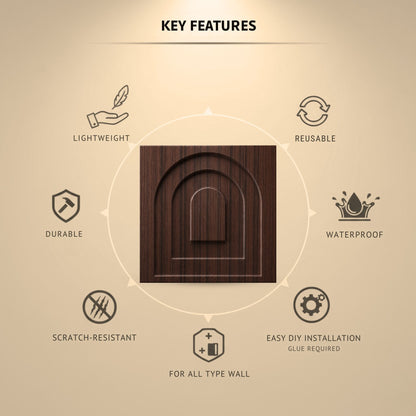 Walnut Wood Archi Design 3D Wall Panel-2