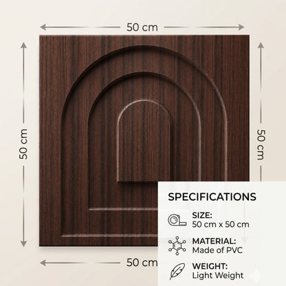 Walnut Wood Archi Design 3D Wall Panel-3