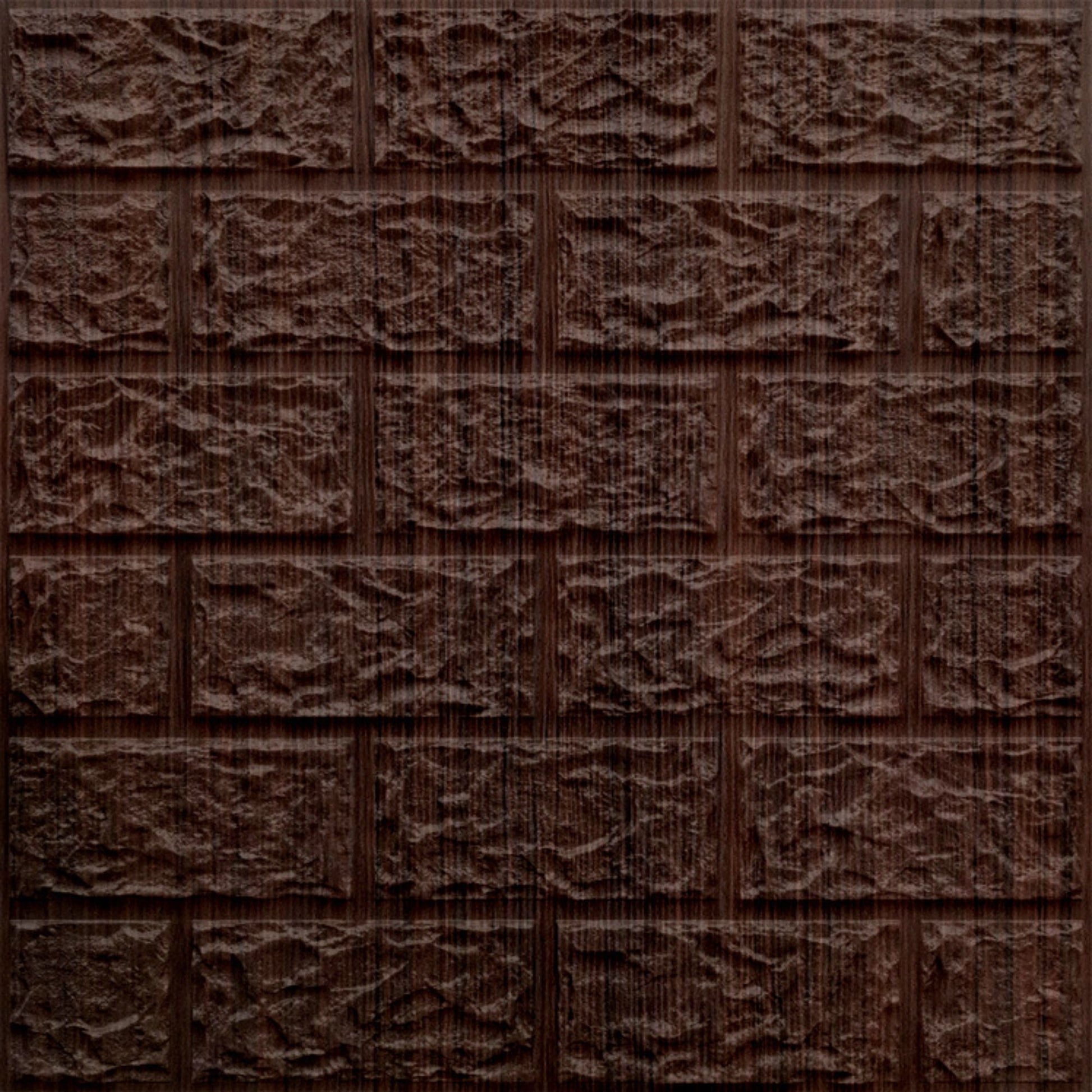 Walnut Wood Self Adhesive 3D Panels Brick Design