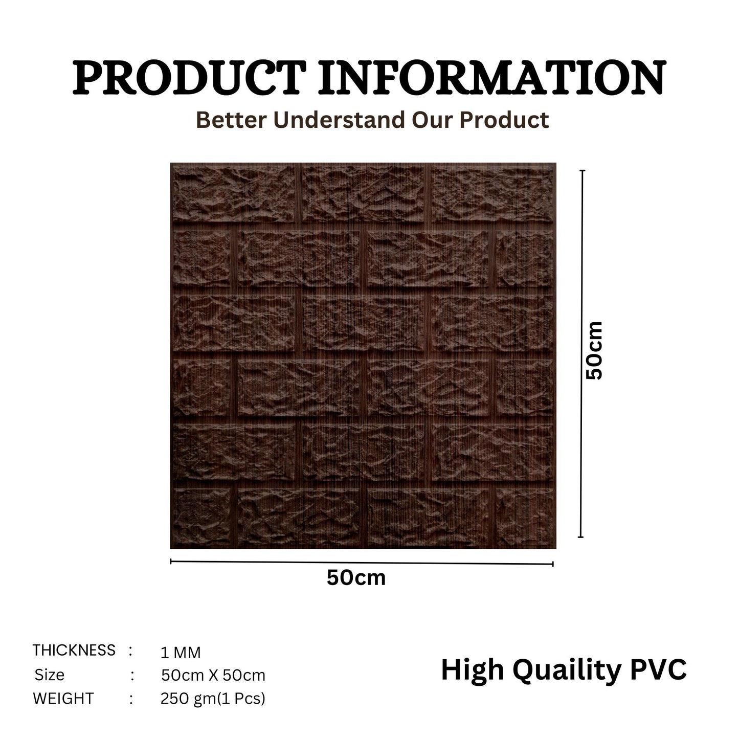Walnut Wood Self Adhesive 3D Panels Brick Design