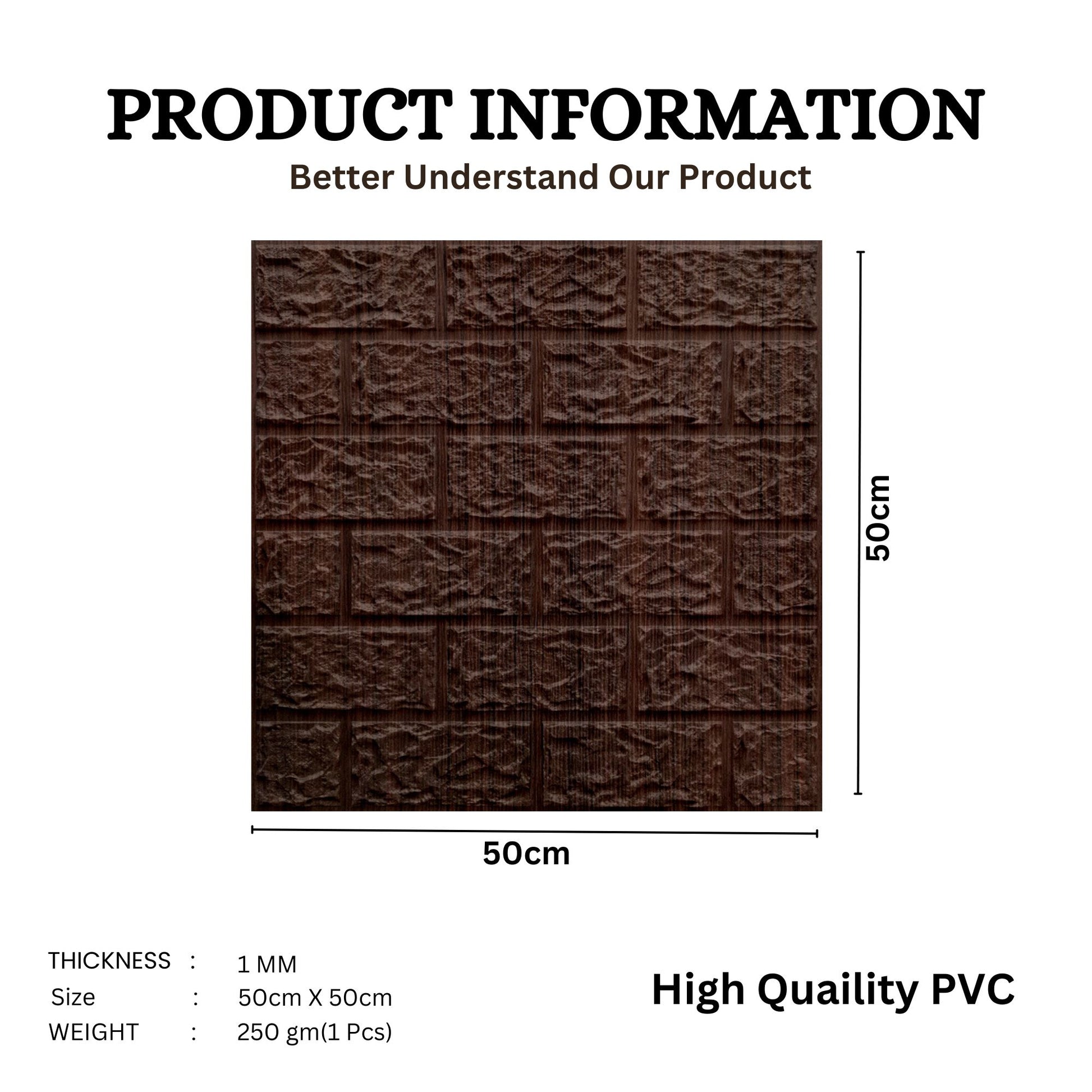 Walnut Wood Self Adhesive 3D Panels Brick Design