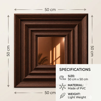 Walnut Wood Copper Accent Design Acrylic 3D Wall Panel-4
