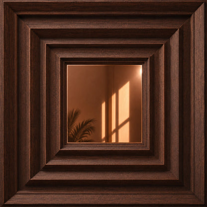 Walnut Wood Copper Accent Design Acrylic 3D Wall Panel