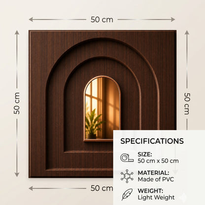 Walnut Wood Copper Archi Design Acrylic 3D Wall Panel-2