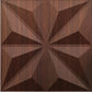 Walnut Wood Crystal Design 3D Wall Panel Front Front View