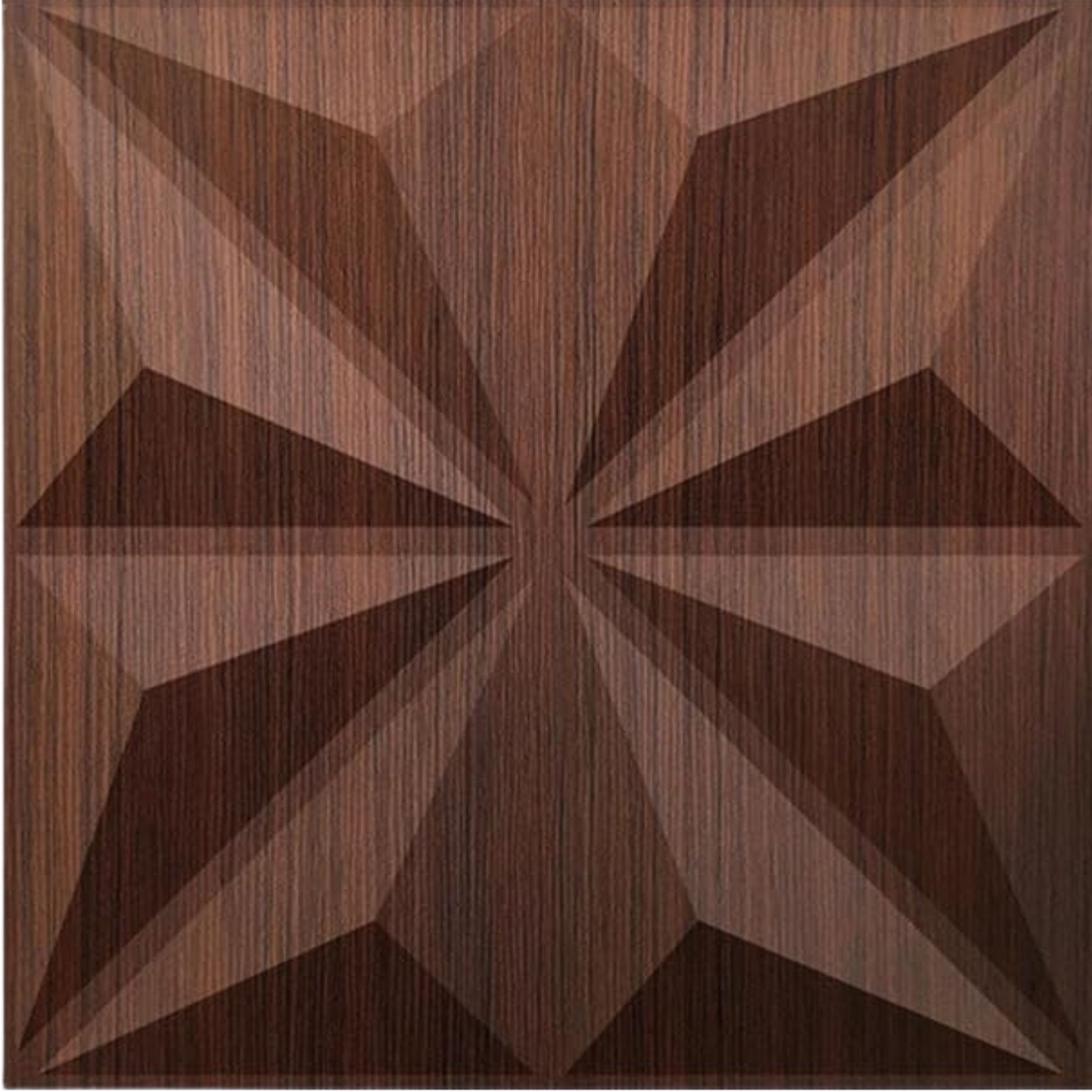 Walnut Wood Crystal Design 3D Wall Panel Front Front View