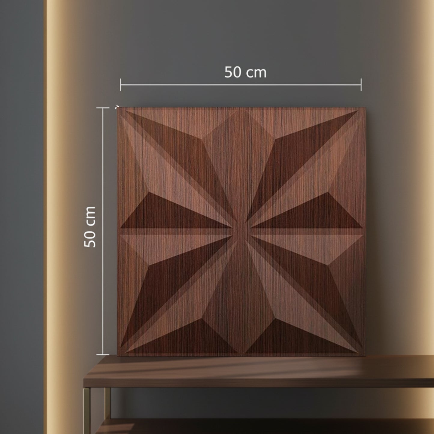 Walnut Wood Crystal Design 3D Wall Panel View-4