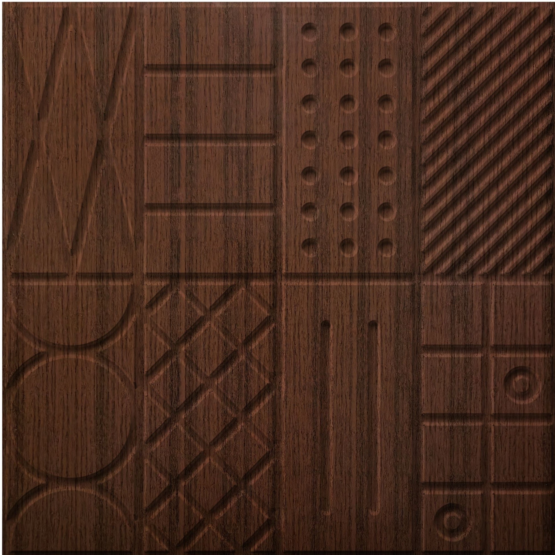 Walnut Wood Self Adhesive Panels Square Design