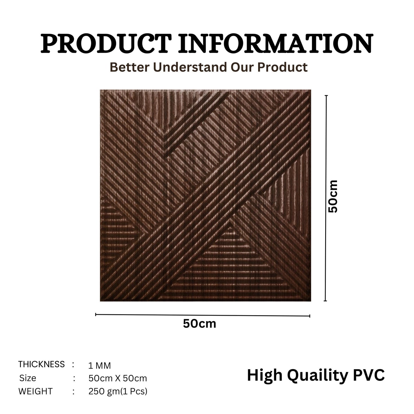 Walnut Wood Self Adhesive Panels Line Abstract Design