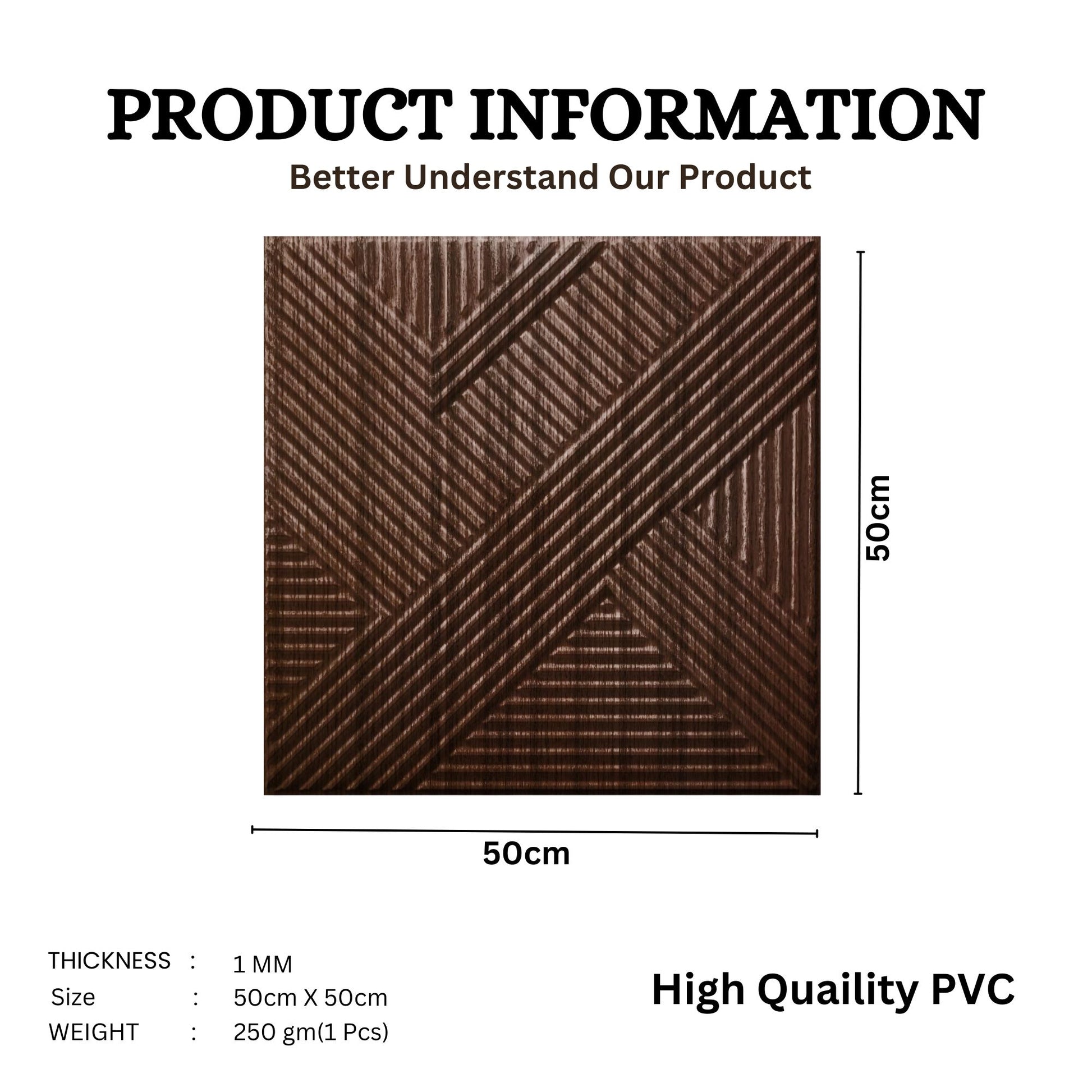 Walnut Wood Self Adhesive Panels Line Abstract Design