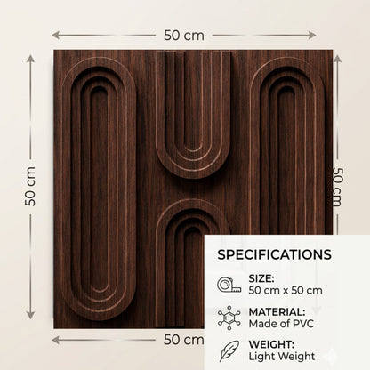 Walnut Wood Loops Design 3D Wall Panel-2