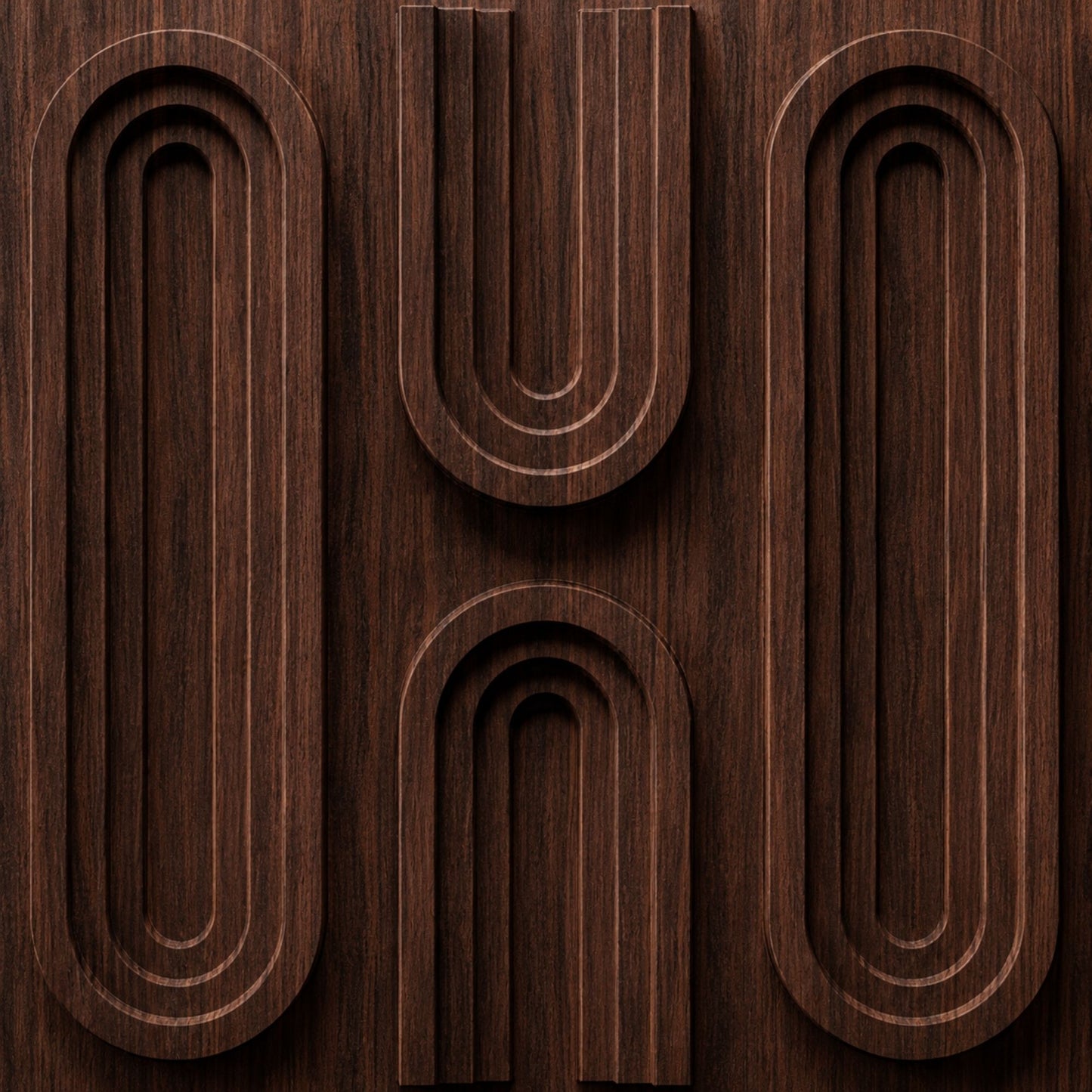 Walnut Wood Loops Design 3D Wall Panel