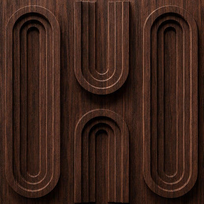 Walnut Wood Loops Design 3D Wall Panel