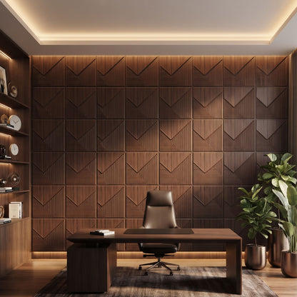 Walnut Wood Plaina Design 3D Wall Panel-1
