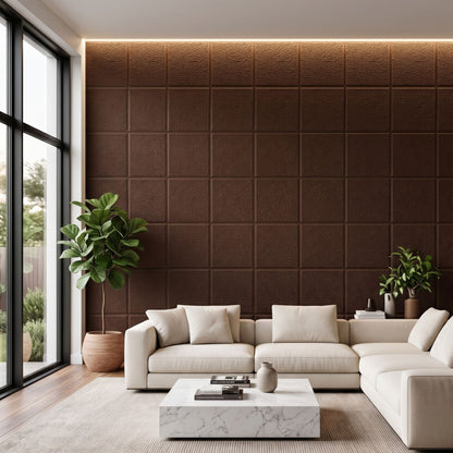 Walnut Wood Self Adhesive PVC wall Panels Textured Design
