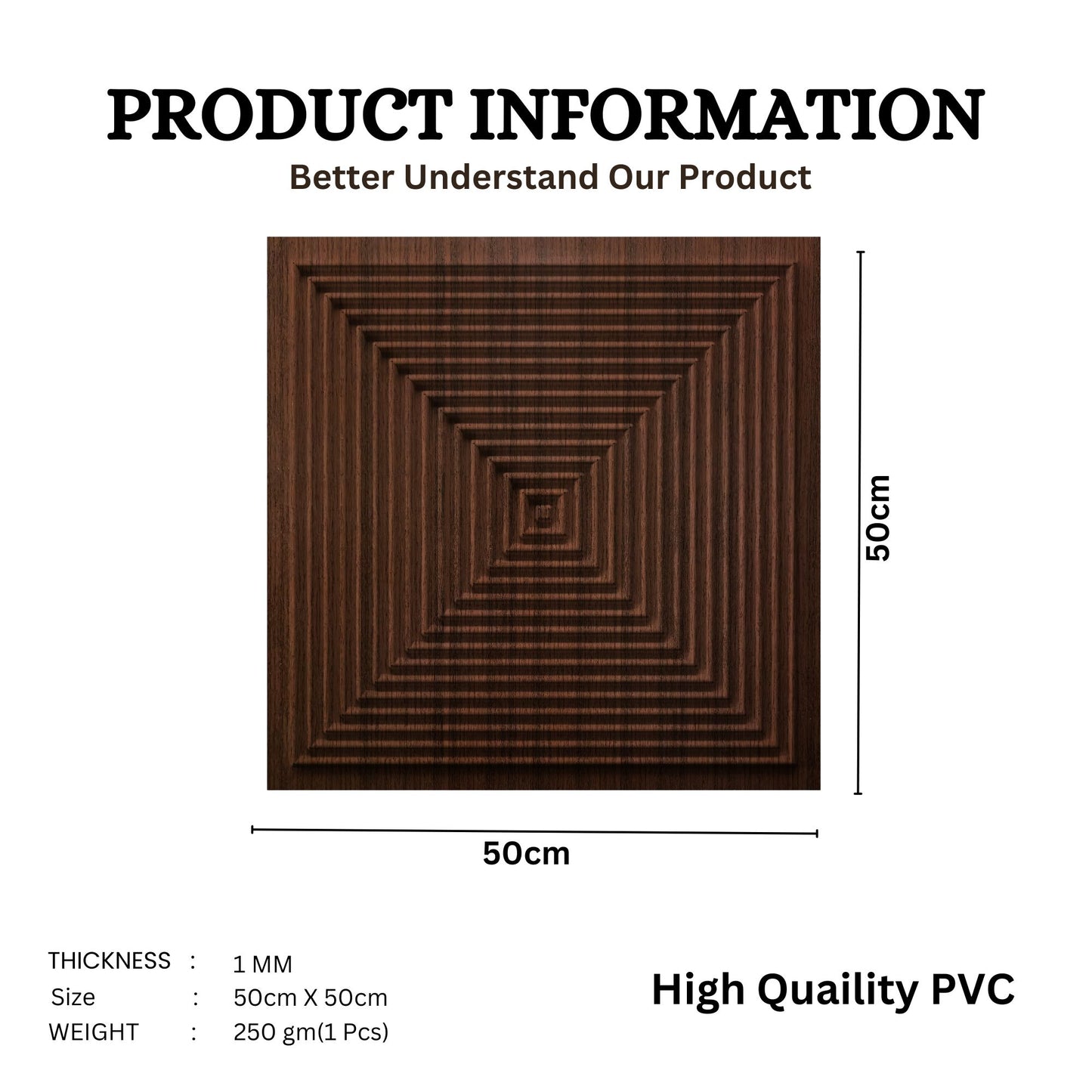 Walnut Wood Self Adhesive Panels Square Design TP112