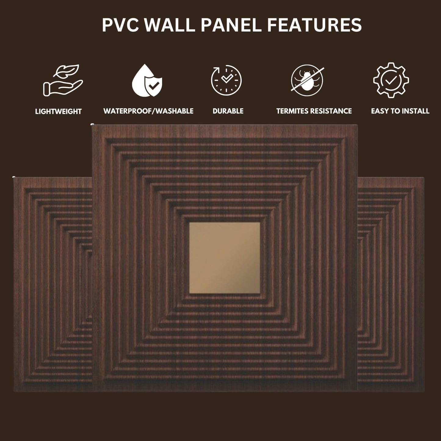 Walnut wood - Copper Self Adhesive Panels Line Design