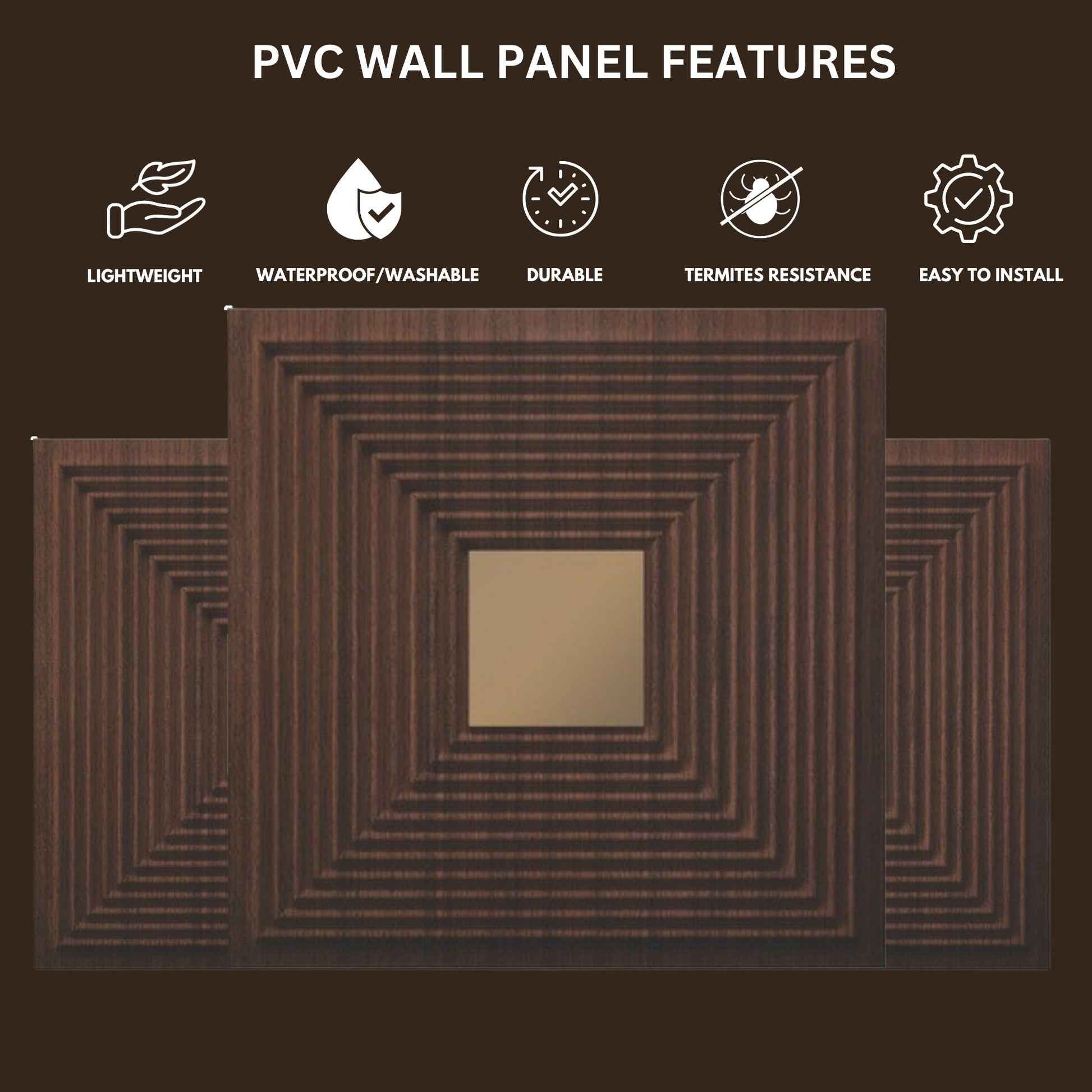 Walnut wood - Copper Self Adhesive Panels Line Design
