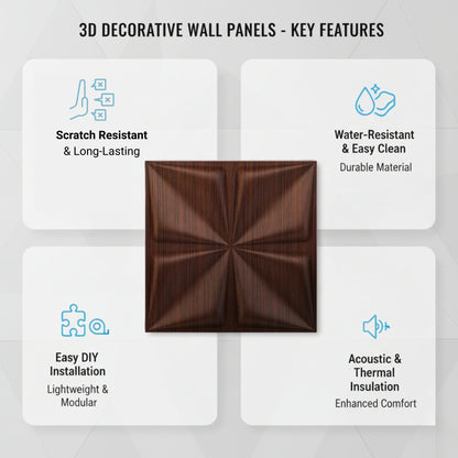 Walnutwood Bloom Design 3D Wall Panel View-2