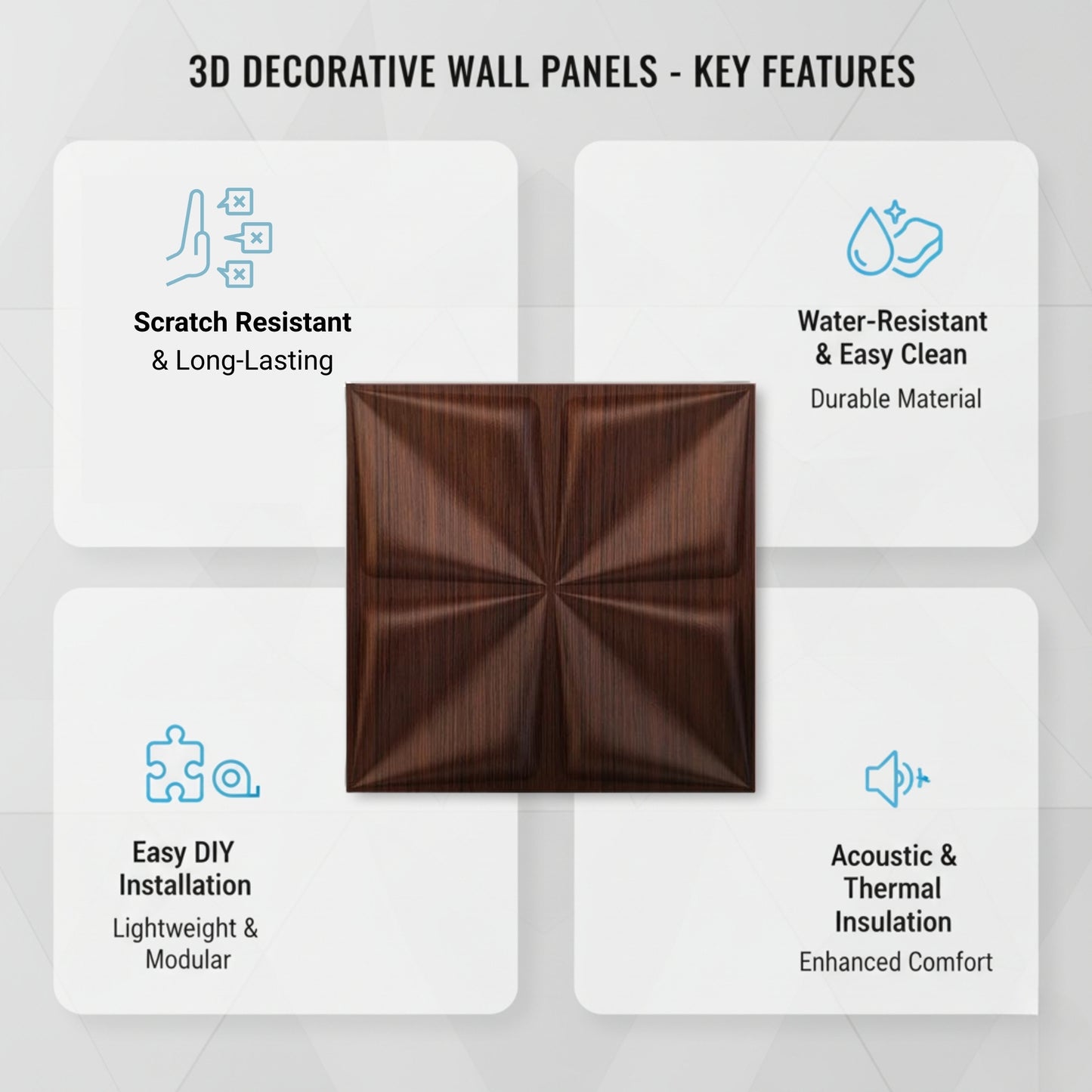 Walnut Wood 3D Wall Panels Bloom Design