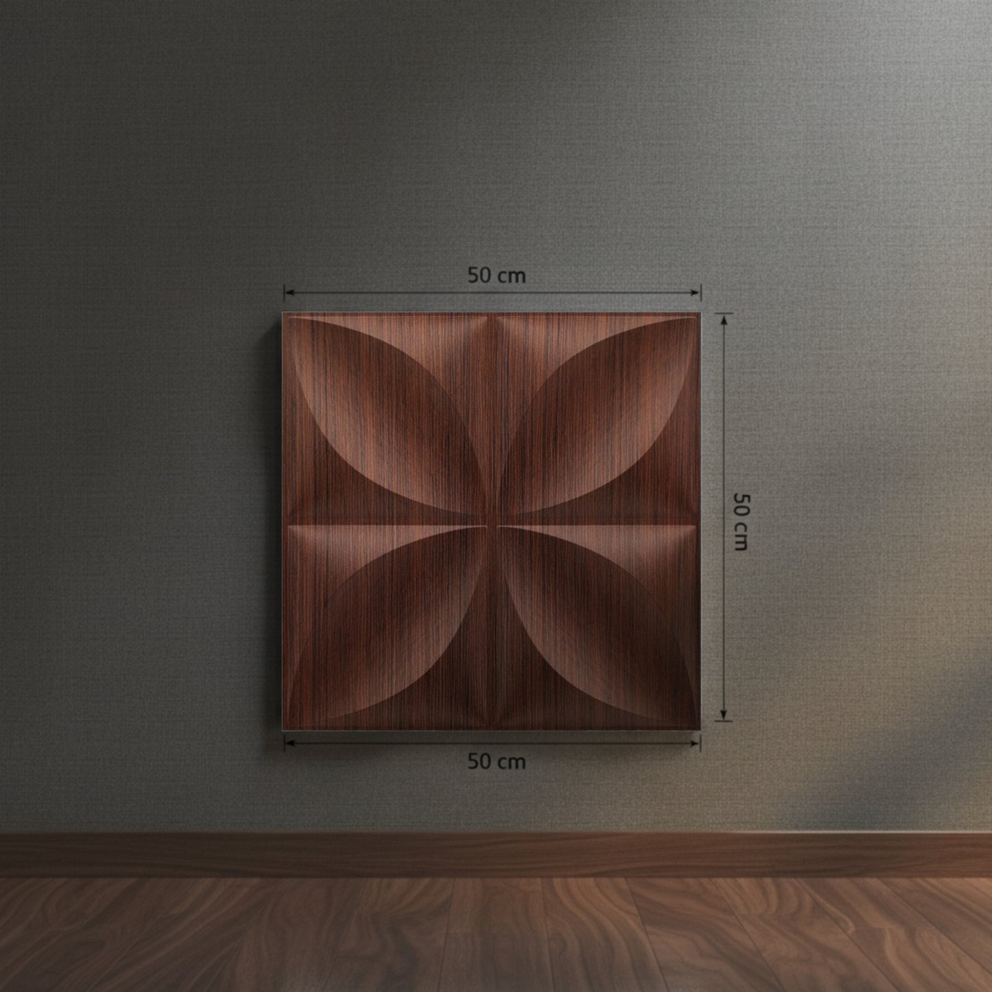 Walnut Wood 3D Wall Panels Butterfly Design