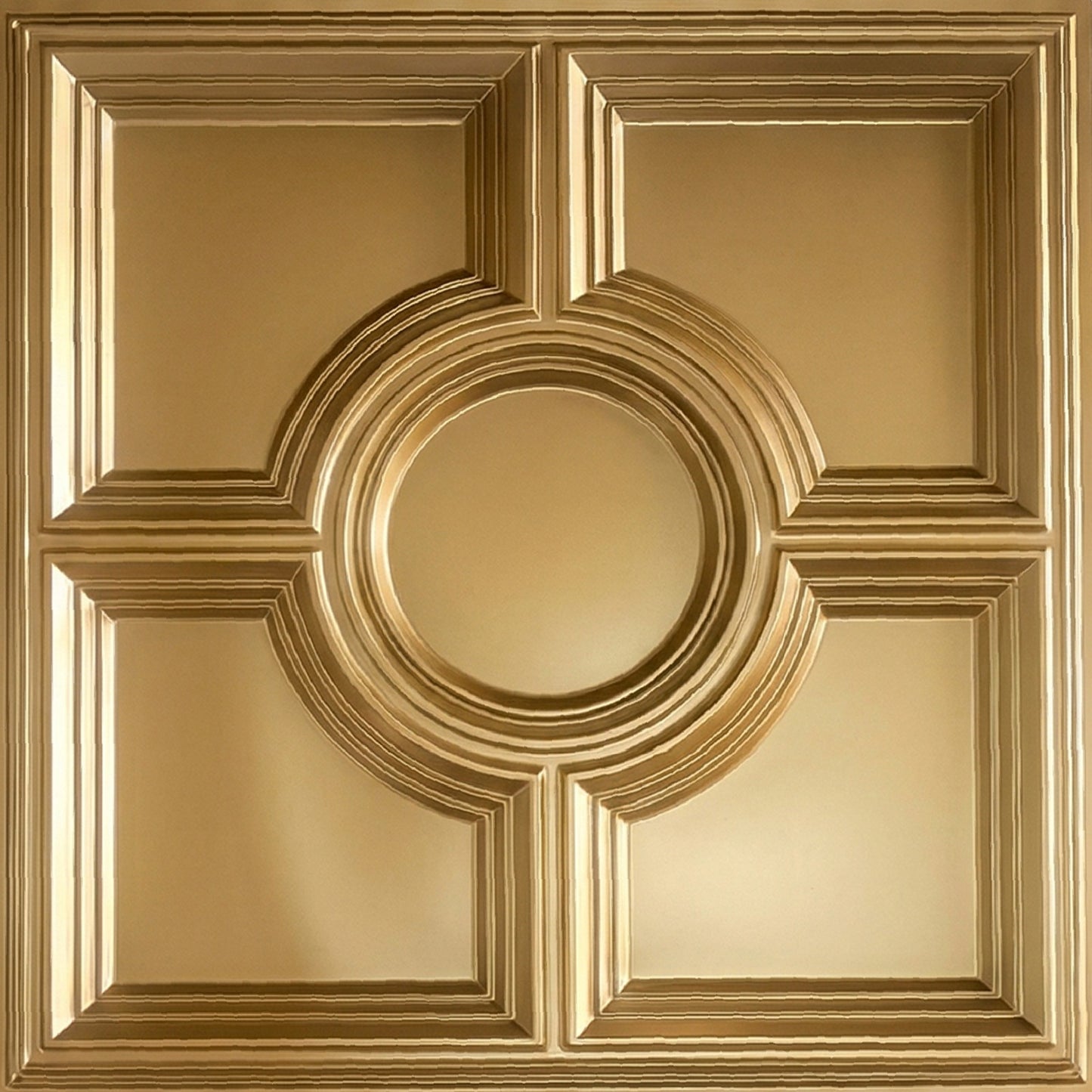 Modern PVC False Ceiling - 60x60 cm Medallion Design Champagne Gold