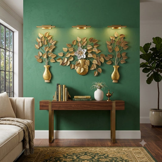 Metal Wall Art - Size 87X9X76 cm| Flower Pot