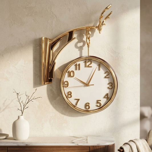 Classic Wall Clock Decorative Size-30 cm | Oak White Art