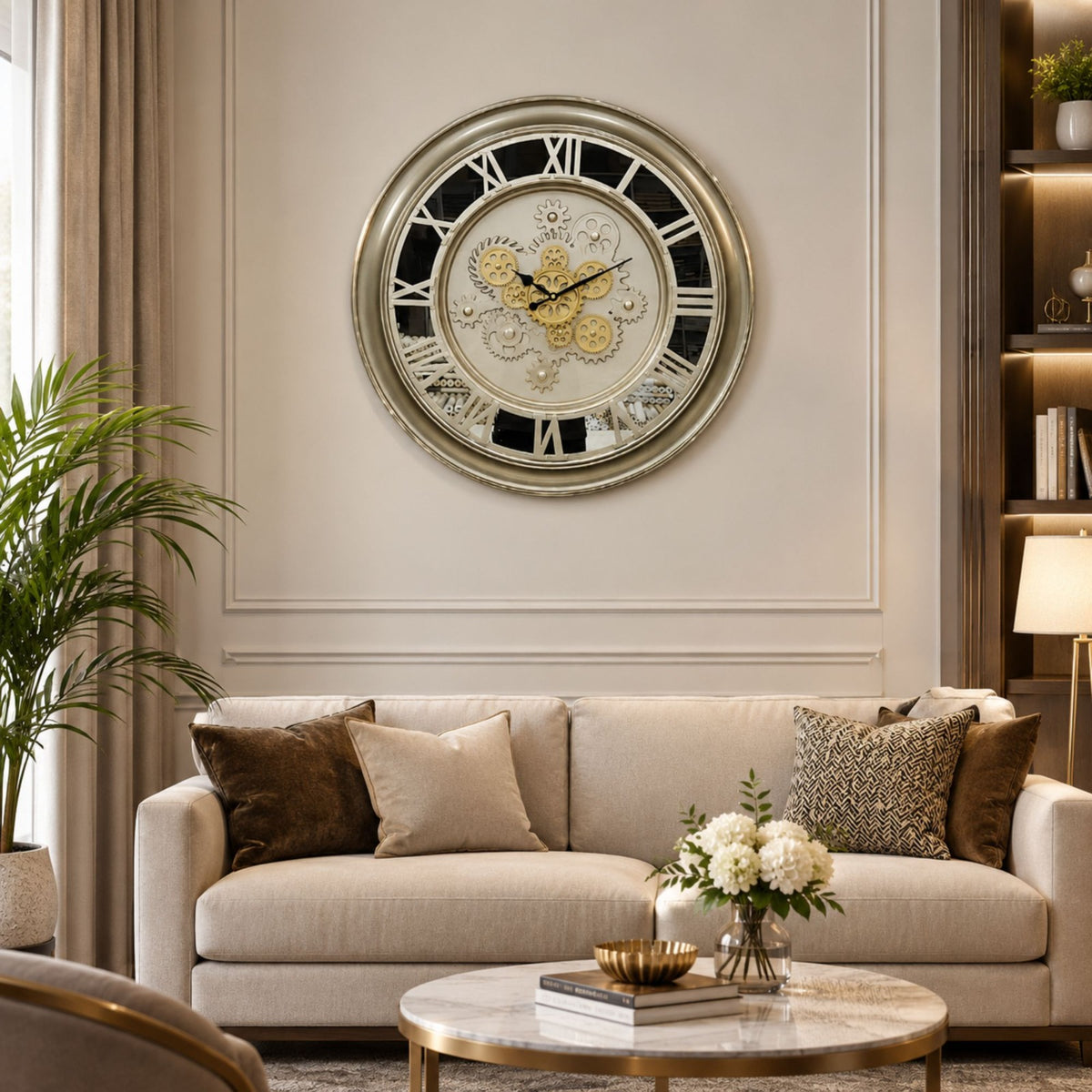 Classic Wall Clock Decorative Size-69 cm | Roman Yellow
