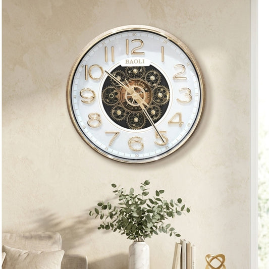 Classic Wall Clock Decorative Size-33 cm | Gold White Design